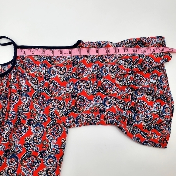 Umgee Cold Shoulder Paisley Print Casual Top - Picture 9 of 9